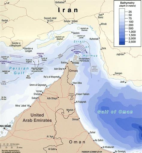 Key principles of MAP Map Of Straits Of Hormuz